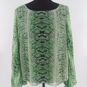 Ark & Co. Green Snakeskin Print Top Size Small SALE 3/$30